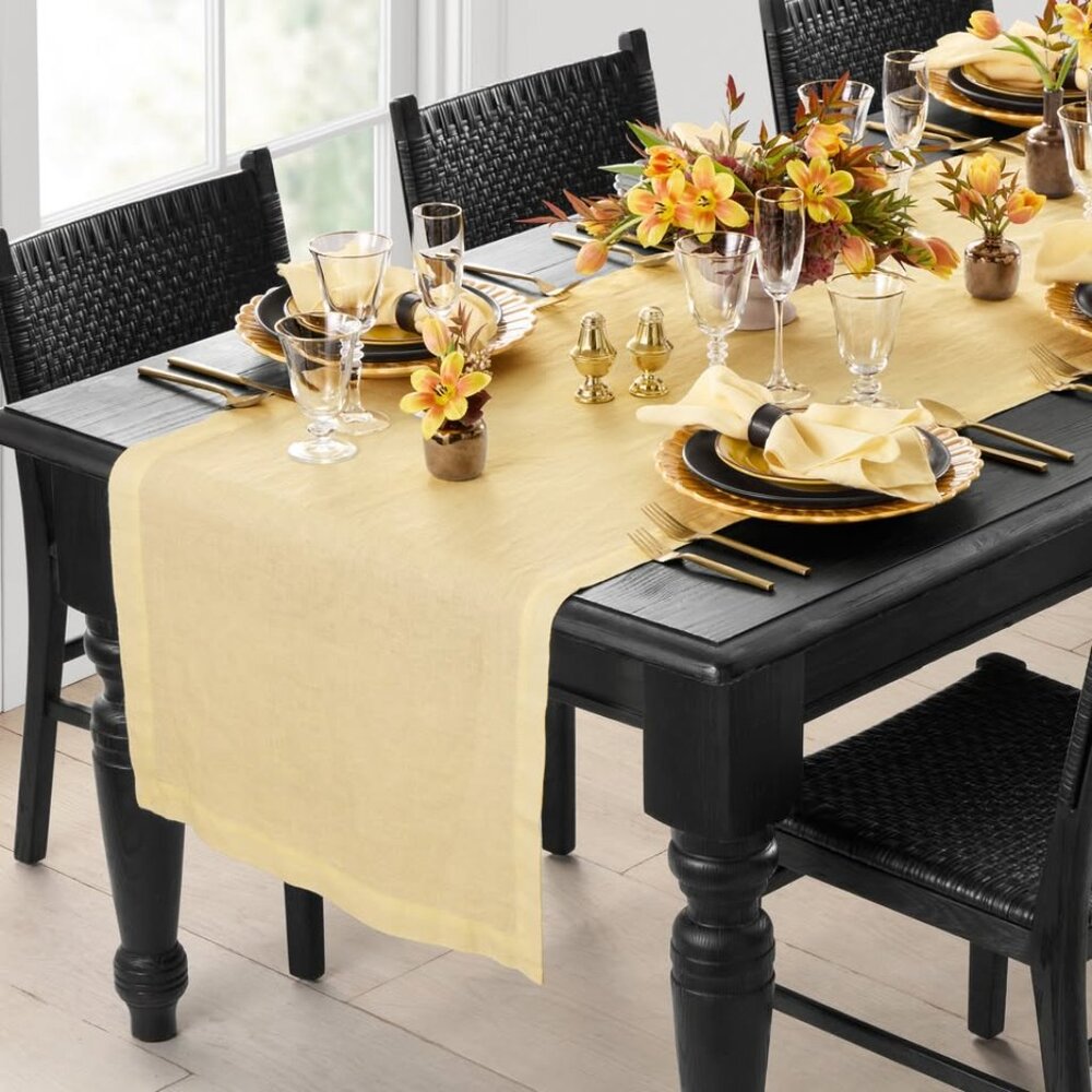 WILLIAMS SONOMA | NWOT Yellow Linen Table Runner - BRAND NEW